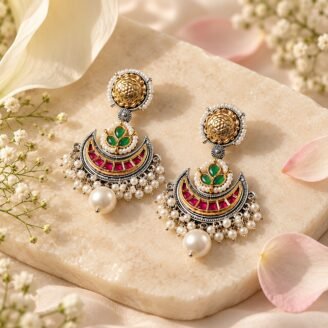 German Silver Chandbali Earrings German Silver Chandbali Earrings