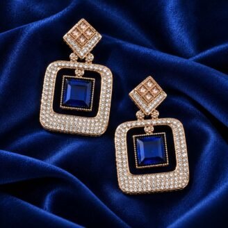 Blue AD Golden Earrings