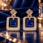 Blue AD Golden Earrings