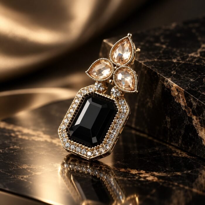 Black Tear Drop Golden Earrings Black Tear Drop Golden Earrings