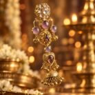 Bell Shaped Kundan Jhumka Earrings