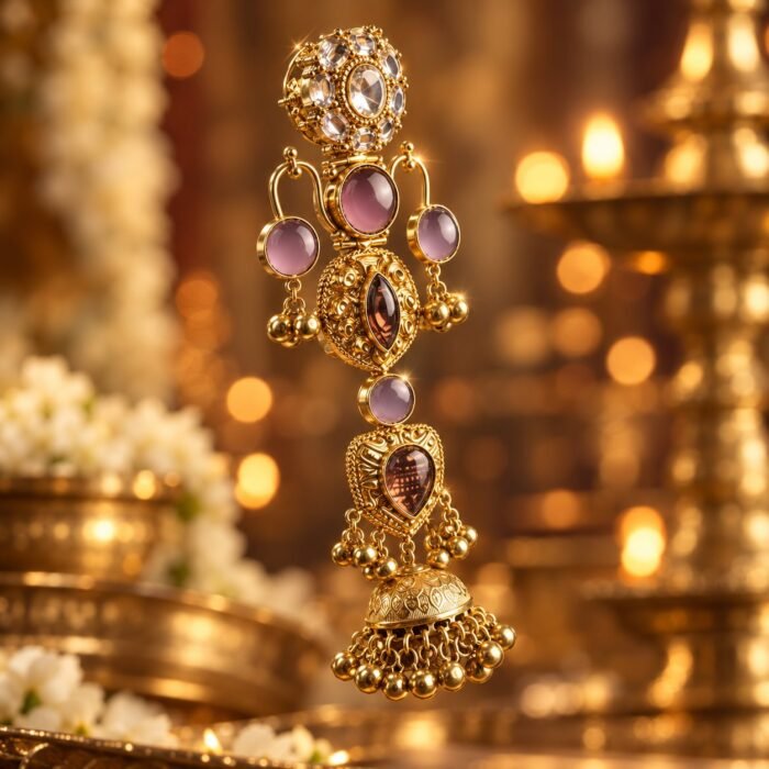 Bell Shaped Kundan Jhumka Earrings Bell Shaped Kundan Jhumka Earrings