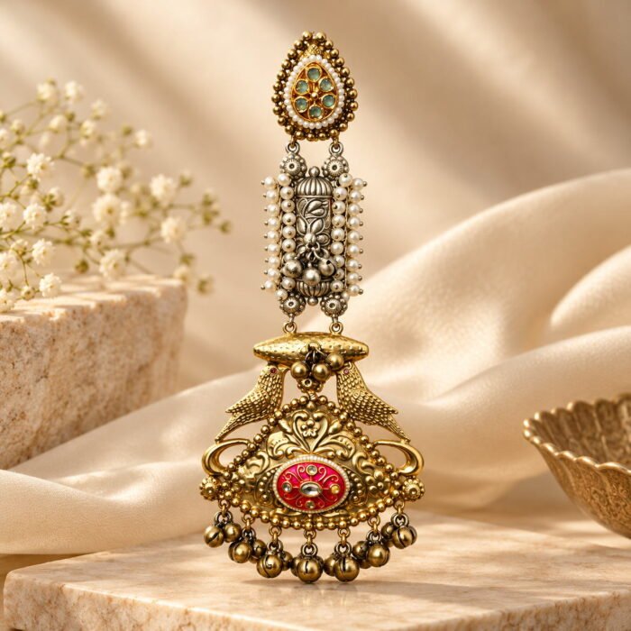 Birds & Pearls Ghungroo Earrings Birds & Pearls Ghungroo Earrings