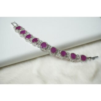 Pink Oval AD Tennis Bracelet