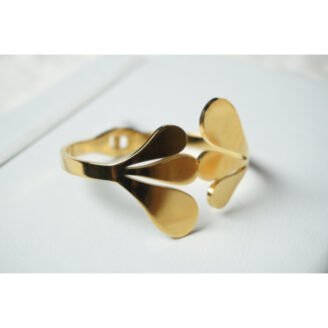 Gold Petal Motif Cuff Bracelet