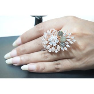Crystal White Cocktail Ring