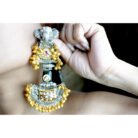 Long Dual Tone Elephant Polki Kundan Earrings
