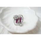 Pink Sapphire & Diamond Cluster Ring