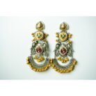 Long Dual Tone Chandbali Earrings