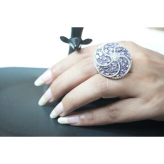 Purple Tanzanite Cluster Ring