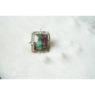 Rectangular Ruby Moissanite Stud Earrings