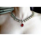 Ruby Polki Droplet Necklace Set