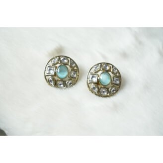 Sea Green Kundan Studded Earrings