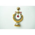 Dual Tone Ruby Kundan Earrings