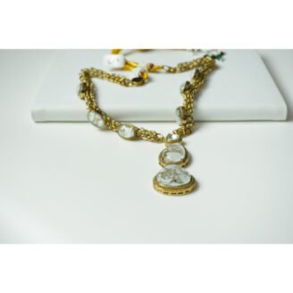 MOP and Gold plated Polki Necklace Set