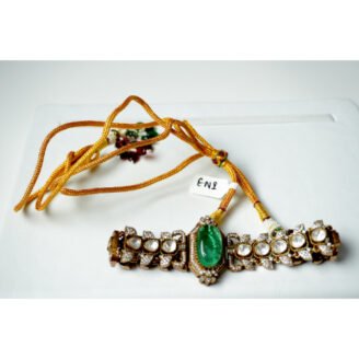 Emerald Traditional Kundan Choker Necklace Set
