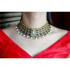 Navratna Pachi Kundan Necklace Set