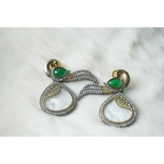 Peacock Emerald Dangle Earrings