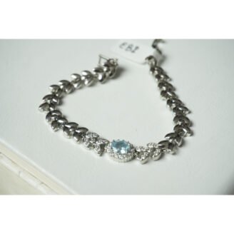 Silver Blue Topaz Tennis Bracelet