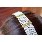 White Pearl and Green Stone Sheeshpatti