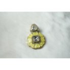 Yellow Enamel Kundan Stud Earrings