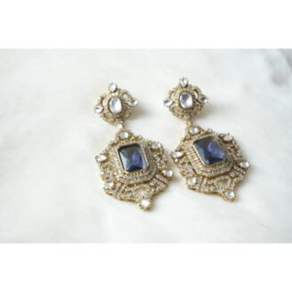 Blue Crystal Drop Earrings