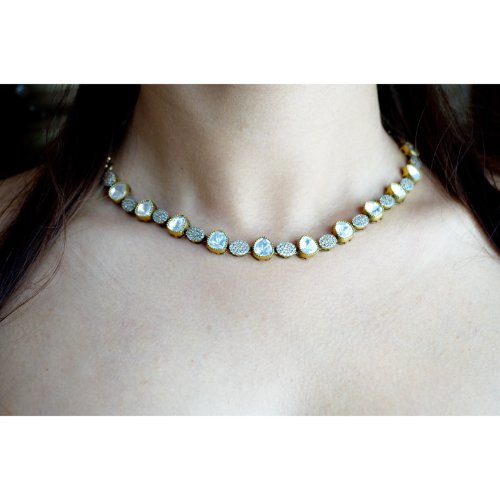 13JMDtdKaQp8WMrbW6Iyk8_oumXXSMTAS.jpg Dotted Polki Diamond Necklace Set