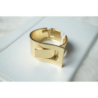 Gold Hinged Buckle Cuff Bracelet