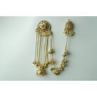 Amber Bahubali Kashmiri Earrings with Ear Chain