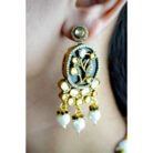 Floral Black Kundan Choker Necklace Set