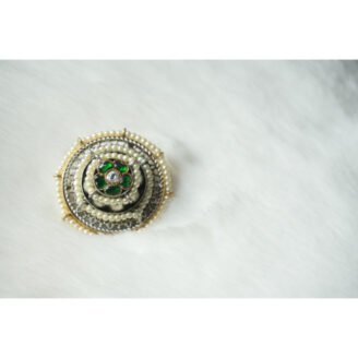 Green Jadau Kundan Earrings