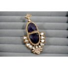 Purple Stone Kundan Polki Earrings