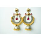 Dual Tone Ruby Kundan Earrings