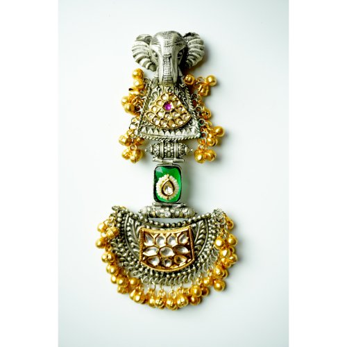 152O7CCW8eUsjxUB5Y1U5W9xD7nAAulhm.jpg Long Dual Tone Elephant Polki Kundan Earrings