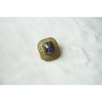 Purple Uncut Stone Stud Earrings
