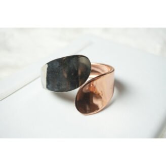 Two Toned Wide Cuff Bracelet