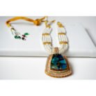 Victorian Marble Stone Polki Necklace Set