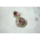 Pink Crystal Dangler Golden Earrings
