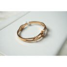 Rose Gold Floral Charm Bangle Bracelet