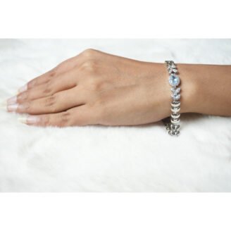 Silver Blue Topaz Tennis Bracelet