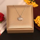 Silver Plated Chain Necklace with Oyester Pendant