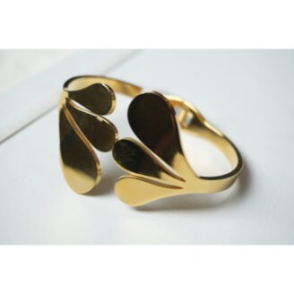 Gold Petal Motif Cuff Bracelet