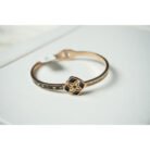 Rose Gold Black Enamel Crystal Bracelet