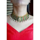 Navratna Pachi Kundan Necklace Set