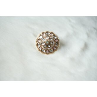 Cubic Zirconia & Pearl Beaded Polki Earrings