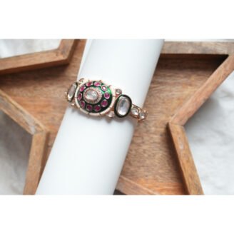 Gold Finished Polki Bracelet