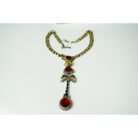 Palm Tree Red Gemstone Necklace Set