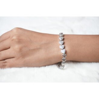 Silver Sapphire Heart Bracelet