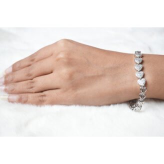 Silver Sapphire Heart Bracelet