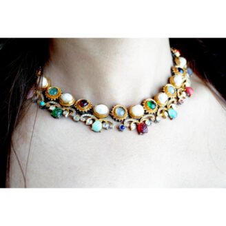 Multi-Stone Heritage Choker Necklace Set